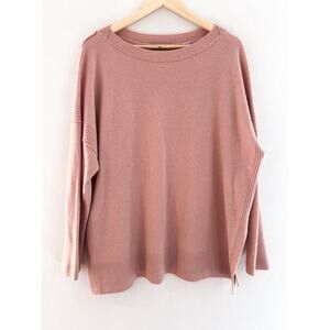 Allsaints Tara Jumper Sweater Large Cashmere Wool Sweater Boatneck Slouchy Pink